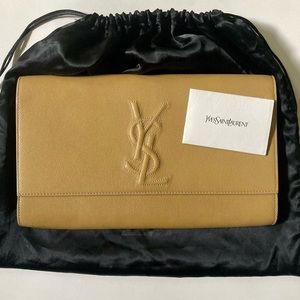 Authentic YSL leather clutch.